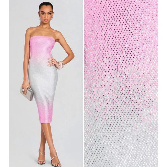 NWT Retrofete Laina Crystal Embellished Knit Bodycon Designer Small Cocktail